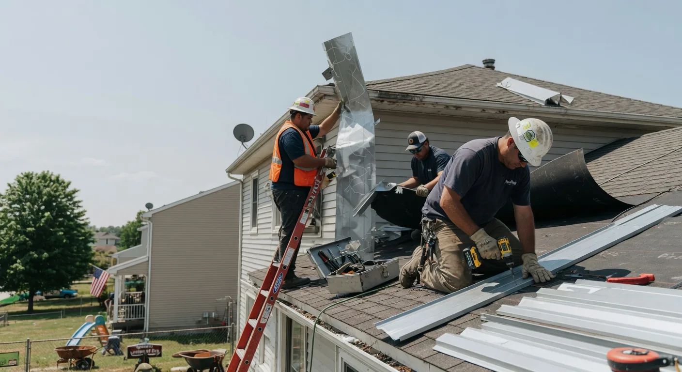 Storm Damage Metal Roof Repair in Crawfordsville, IA